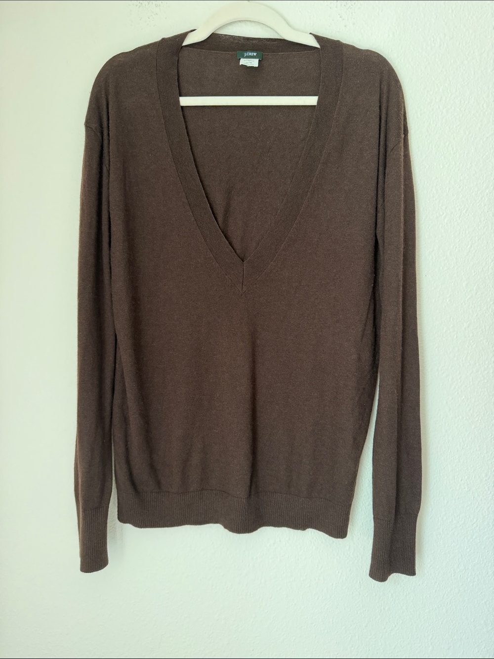 J. Crew Deep V Neck Silk Cashmere Long Sleeve